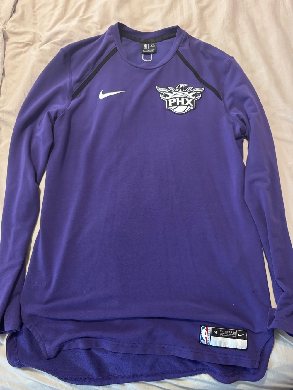 Nike Phoenix Suns Purple Long-Sleeve Performance Shooting Shirt Size M